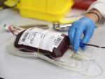 Una bolsa de sangre durante el D&iacute;a Mundial del Donante de Sangre 2022, en el Hospital de Getafe, Madrid.