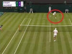 Imagen del puntazo de Alcaraz en su debut en Wimbledon.