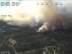 Imagen a&eacute;rea del incendio de este martes en Aranjuez.