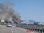 Incendio en las instalaciones del Aeropuerto de Sabadell que impide las operaciones.