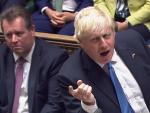 Boris Johnson, durante su &uacute;ltima sesi&oacute;n de preguntas en el Parlamento brit&aacute;nico.
