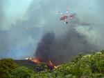 Imagen del incendio forestal que afecta a los municipios tinerfe&ntilde;os de Los Realejos y San Juan de la Rambla.