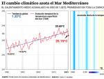 Evoluci&oacute;n del calentamiento del Mediterr&aacute;neo hasta 2021.