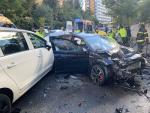 Imagen del accidente en la calle Sinesio Delgado en Madrid.
