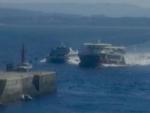 Pique de barcos por atracar en la Isla de Ons