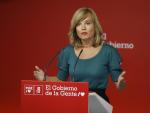 La ministra de Educaci&oacute;n y portavoz del PSOE, Pilar Alegr&iacute;a, en una rueda de prensa este lunes.