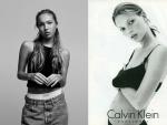 Lila, a la izquierda. A la derecha, una foto publicitaria cl&aacute;sica de Kate Moss para Calvin Klein.