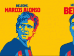 Marcos Alonso y Héctor Bellerín, presentados en el FC Barcelona.