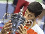 Alcaraz, con el trofeo del US Open.