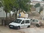 Calle inundada en Pedro Mart&iacute;nez, Granada.