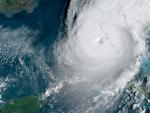 Imagen de sat&eacute;lite del hurac&aacute;n Ian en la costa de Florida.