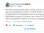 Comentario en Twitter de Ignacio Garc&iacute;a Fenoll.