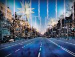 Recreaci&oacute;n virtual de c&oacute;mo ser&aacute; la nueva iluminaci&oacute;n navide&ntilde;a del Passeig de Gr&agrave;cia de Barcelona este 2022.