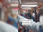 Fuerte pelea en el metro de Madrid por no llevar la mascarilla puesta