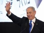 El ex primer ministro israel&iacute; y l&iacute;der del Likud, Benjamin Netanyahu, celebra los resultados de las elecciones en Israel.