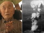 Imagen de Shigeru Nakamura (i) y de la explosi&oacute;n de la bomba at&oacute;mica sobre Hiroshima (d).