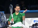 Novak Djokovic, en uno de los descansos de la final ante Casper Ruud.