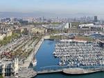 Vista a&eacute;rea del Moll de la Fusta en el Port Vell de Barcelona