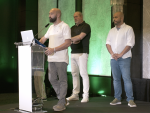 Iv&aacute;n Fernandez Lobo, Enrique Arriaga y Antonio Cabrera en la presentaci&oacute;n del Gamelab Tenerife.