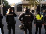 Polic&iacute;a alrededor de la Embajada de Estados Unidos en Madrid.