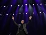 El cantautor Joan Manuel Serrat, durante el concierto que ha supuesto el adi&oacute;s definitivo a los escenarios.