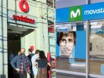 Tiendas de Vodafone y Movistar.