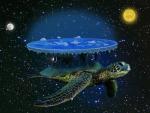Gran A'Tuin, gran tortuga de Mundodisco, de Terry Pratchett.