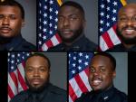 Imagen de los cinco polic&iacute;as imputados en la muerte del afroamericano Tyre Nichols.