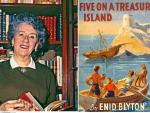 A la izquierda, Enid Blyton y a la derecha, la portada de uno de sus libros.