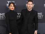 Antonella Roccuzzo y Leo Messi en los premios The Best