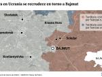 Situaci&oacute;n a 6 de marzo en la ofensiva rusa en Bajmut.
