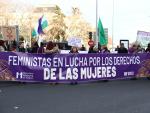 Cabecera de la manifestaci&oacute;n del Movimiento Feminista de Madrid el 8M.