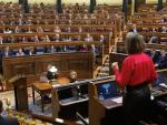 La portavoz del PP en el Congreso, Cuca Gamarra, interviene durante una sesi&oacute;n de control al Gobierno