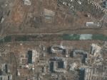 Imagen vía satélite de la destrucción en Bajmut.