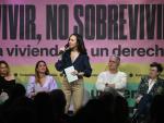 Ione Belarra durante el acto de su partido &lsquo;Vivir no sobrevivir. La vivienda es un derecho&rsquo;, en la sede de Podemos.
