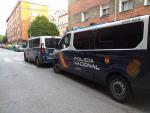 Dos furgones de la Polic&iacute;a Nacional.