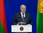 El presidente de Bielorrusia, Alexander Lukashenko, durante su mensaje a la Nación y a la Asamblea Nacional.