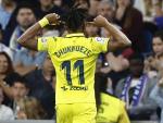 Samuel Chukwueze celebra un gol ante el Real Madrid en el Bernab&eacute;u.