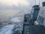 El destructor estadounidense de misiles guiados USS Milius, en el mar de China meridional.