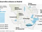 Los doce desarrollos urbanos donde quiere construir las viviendas el candidato del PP a la Alcaldía de Madrid.