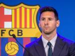Messi en su despedida del FC Barcelona.