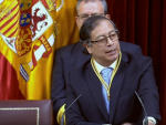 El presidente colombiano, Gustavo Petro, interviene en el Congreso de los Diputados, el 3 de mayo de 2023.