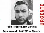 Pablo Lloret Mart&iacute;nez, desaparecido en Alicante.