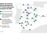 Capitales de provincia donde puede gobernar el PP tras las elecciones municipales del 28M.