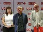 Los secretarios generales de UGT, Pepe Álvarez (izda.) y CC OO, Unai Sordo.