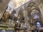 Celebraci&oacute;n del Corpus Christi de Sevilla dentro de la Catedral por culpa de la lluvia.