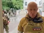 El jefe del grupo de mercenarios rusos Wagner, Yevgueni Prigozhin, en el vídeo donde anuncia haber tomado el Estado Mayor de las fuerzas rusas en Rostov.