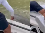 Un impactante vídeo, publicado en redes sociales, muestra el momento en que un pescador fue mordido por un tiburón, que lo arrastró por la borda a un canal de los Everglades, en Florida (EE UU).