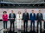 Los siete portavoces de los partidos con grupo parlamentario propio en el Congreso que han participado en el debate de RTVE.