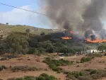 Incendio forestal en el paraje Sierra Carbonera de San Roque, Cádiz.
